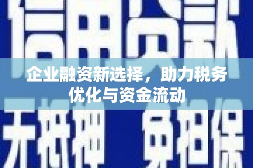 永德企业融资新选择，助力税务优化与资金流动