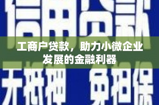 永德工商户贷款，助力小微企业发展的金融利器
