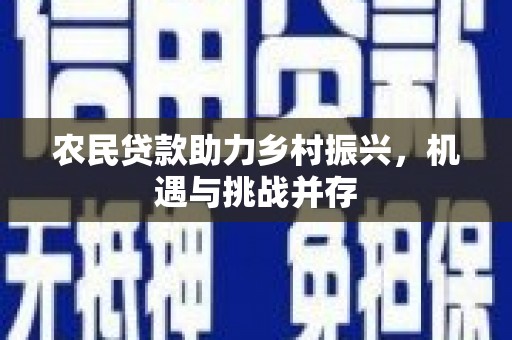 永德农民贷款助力乡村振兴，机遇与挑战并存