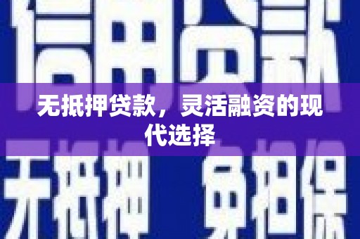 永德无抵押贷款，灵活融资的现代选择