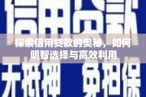 永德探索信用贷款的奥秘，如何明智选择与高效利用